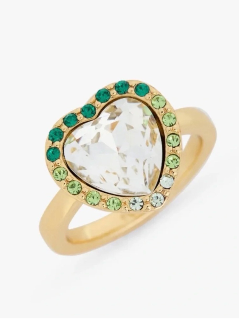 NWT Kurt Geiger London Crystal Heart Halo Cocktail Ring size 8 with pouch